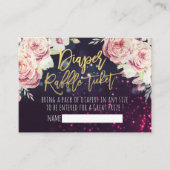 Baby shower Diaper Raffle Ticket Boho Floral Light Informatiekaartje (Voorkant)