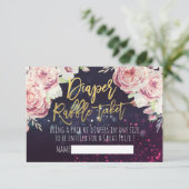 Baby shower Diaper Raffle Ticket Boho Floral Light Kaart (Staand voorkant)