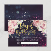 Baby shower Diaper Raffle Ticket Boho Floral Light Kaart (Voorkant / Achterkant)