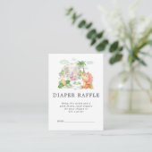 baby shower Diaper Raffle Ticket | Dinosaur  Informatiekaartje (Staand voorkant)