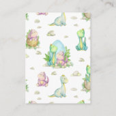 baby shower Diaper Raffle Ticket | Dinosaur  Informatiekaartje (Achterkant)