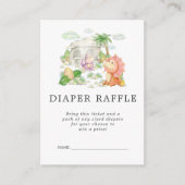 baby shower Diaper Raffle Ticket | Dinosaur  Informatiekaartje (Voorkant)