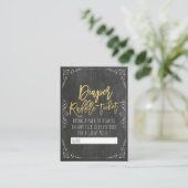 Baby shower diaper Raffle Ticket Floral-alkboard Informatiekaartje (Staand voorkant)
