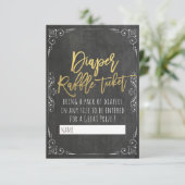 Baby shower diaper Raffle Ticket Floral-alkboard Kaart (Staand voorkant)