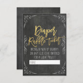 Baby shower diaper Raffle Ticket Floral-alkboard Kaart (Voorkant / Achterkant)