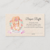 Baby shower diaper Raffle Ticket Floral Squirrel (Voorkant)