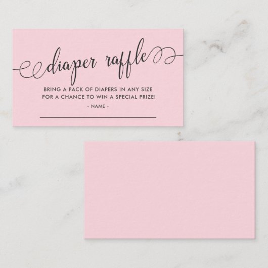 Baby shower Diaper Raffle Ticket Informatiekaartje (Voorkant / Achterkant)