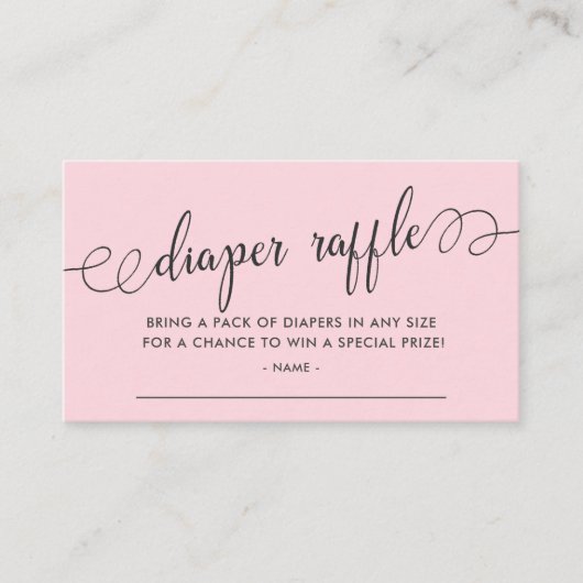 Baby shower Diaper Raffle Ticket Informatiekaartje (Voorkant)
