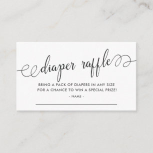 Baby shower Diaper Raffle Ticket Informatiekaartje