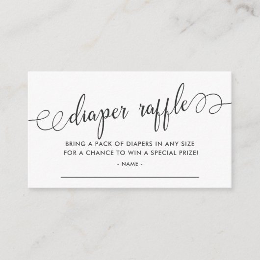 Baby shower Diaper Raffle Ticket Informatiekaartje (Voorkant)