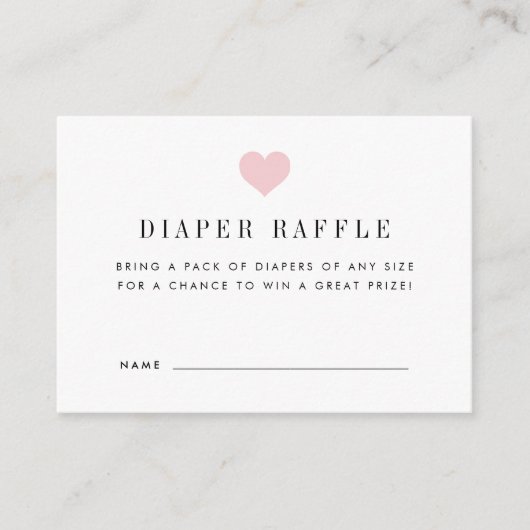 Baby shower Diaper Raffle Ticket Kaarten | Blush (Voorkant)