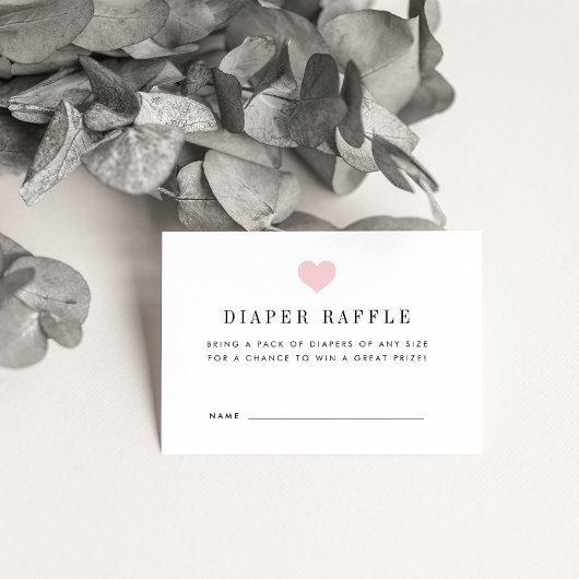 Baby shower Diaper Raffle Ticket Kaarten | Blush