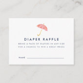 Baby shower Diaper Raffle Ticket Kaarten | Koraal (Voorkant)