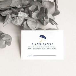 Baby shower Diaper Raffle Ticket Kaarten | marine