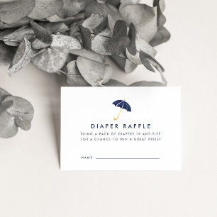 Baby shower Diaper Raffle Ticket Kaarten   marine