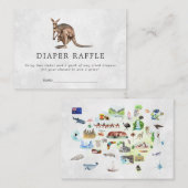 baby shower Diaper Raffle Ticket | Kangaroo Baby Informatiekaartje (Voorkant / Achterkant)