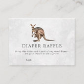 baby shower Diaper Raffle Ticket | Kangaroo Baby Informatiekaartje (Voorkant)