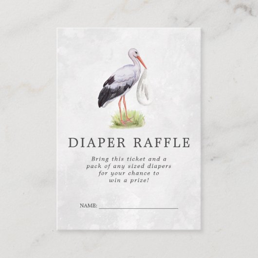 baby shower Diaper Raffle Ticket | Opslag Informatiekaartje (Voorkant)