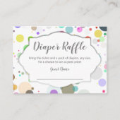Baby shower Diaper Raffle Ticket, pooldots Informatiekaartje (Voorkant)