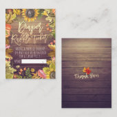 Baby shower Diaper Raffle Ticket Pumpkin Sunflower Informatiekaartje (Voorkant / Achterkant)