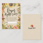 Baby shower Diaper Raffle Ticket Pumpkin Sunflower Informatiekaartje (Voorkant / Achterkant)