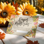 Baby shower Diaper Raffle Ticket Pumpkin Sunflower Kaart