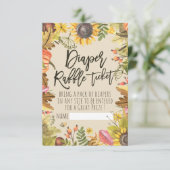 Baby shower Diaper Raffle Ticket Pumpkin Sunflower Kaart (Staand voorkant)