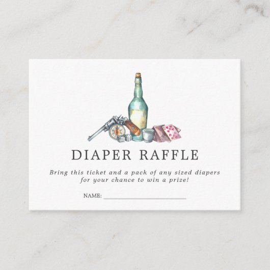 baby shower Diaper Raffle Ticket | Western cowboy Informatiekaartje (Voorkant)