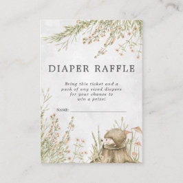 baby shower Diaper Raffle Ticket | Woodland Animal Informatiekaartje