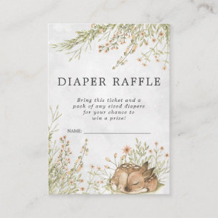 baby shower Diaper Raffle Ticket Woodland Deer Informatiekaartje