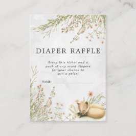 baby shower Diaper Raffle Ticket | Woodland Fox Informatiekaartje