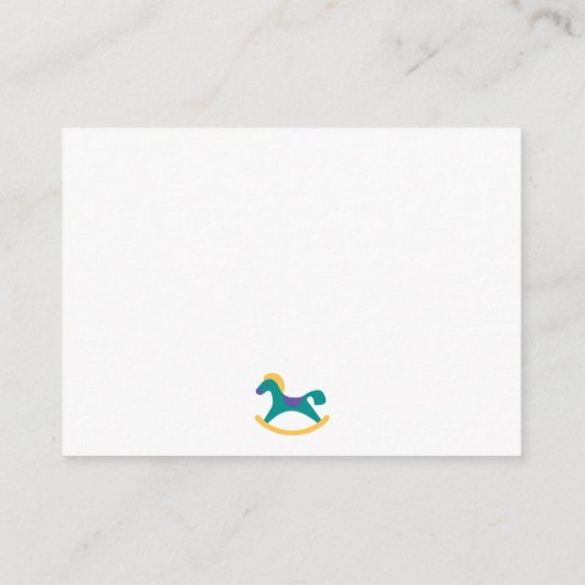 Baby shower Diaper Raffle Tickets met Rocking Hors Informatiekaartje (Achterkant)