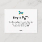 Baby shower Diaper Raffle Tickets met Rocking Hors Informatiekaartje (Voorkant)