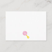 Baby shower Diaper Raffle Tickets met roze Rattle Informatiekaartje (Achterkant)