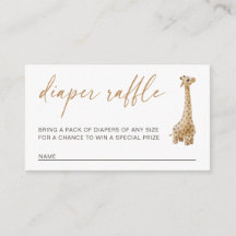 Baby shower Diaper Raffle-uitnodigingskaart