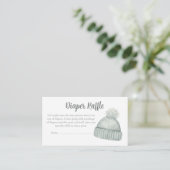 Baby Shower Diaper Raffle - Winter Blue Beanie Informatiekaartje (Staand voorkant)