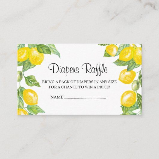 Baby shower Diapers raket Informatiekaartje (Voorkant)