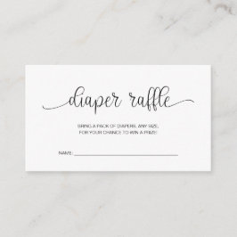 baby shower diaperte Raffle, handtas met zwarte ta Informatiekaartje