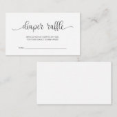 baby shower diaperte Raffle, handtas met zwarte ta Informatiekaartje (Voorkant / Achterkant)