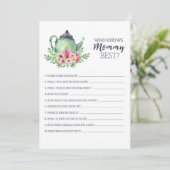 baby shower die mama het beste spel kent kaart (Staand voorkant)
