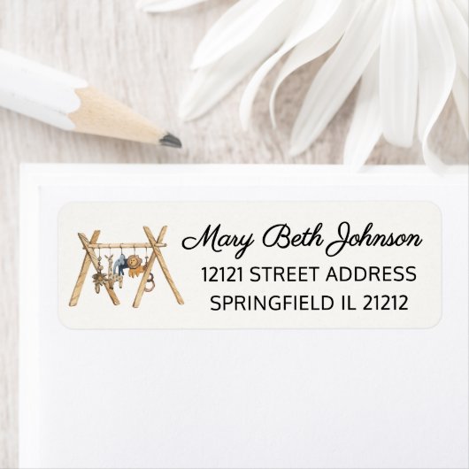 Baby shower Dier Baby Gym Speelgoed Retouradres Etiket (Insitu)