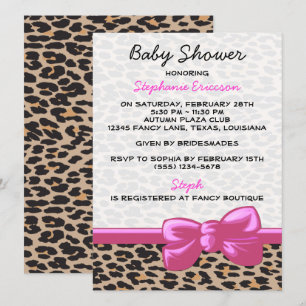 baby shower - Dierafdrukken, luipaard - Bruin zwar Kaart