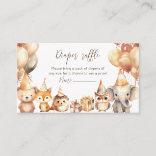 Baby Shower Dieren luierspelingsloterij ticket  Informatiekaartje