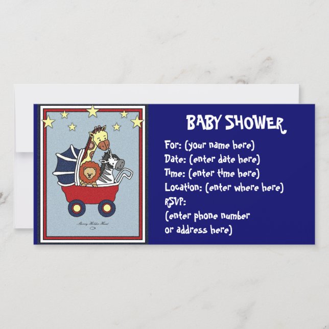 Baby shower Dierenlopen (Voorkant)