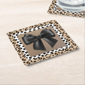 Baby shower - Dierenprint- Bow Kartonnen Onderzetters (Schuin)