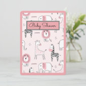 Baby shower dierentuin kaart (Staand voorkant)