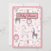 Baby shower dierentuin kaart (Voorkant)