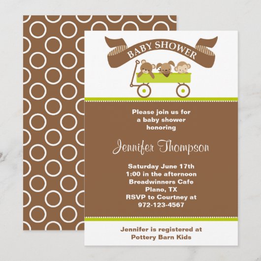 Baby shower diermeel kaart (Voorkant / Achterkant)