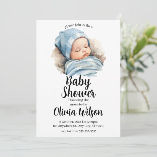 Baby shower digitale uitnodiging (Staand voorkant)
