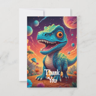 Baby shower dino-feestelijk bedankkaart